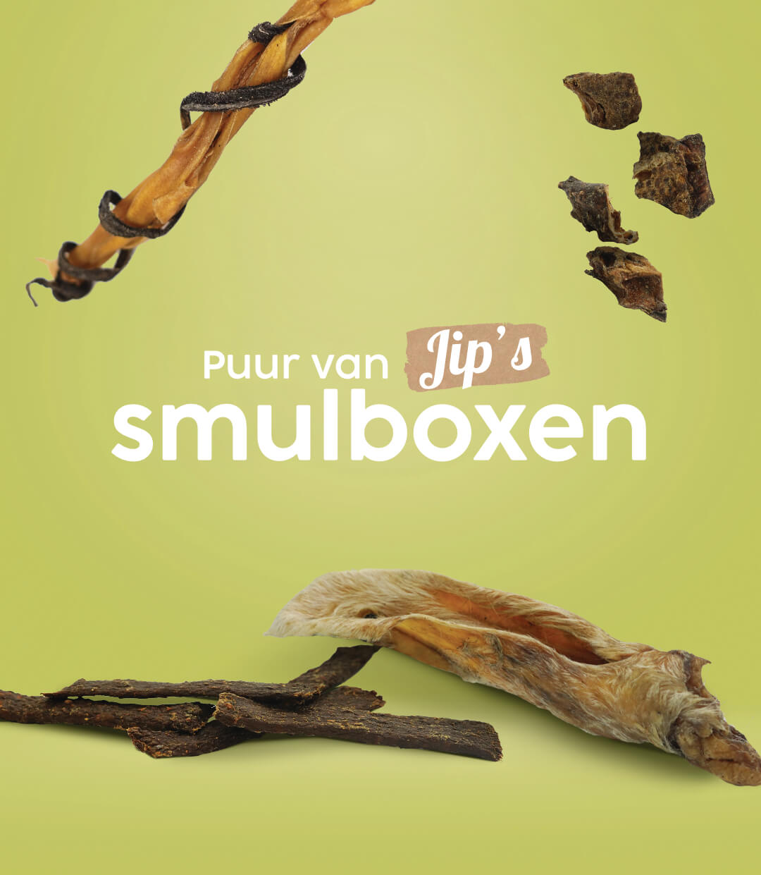 Header voor Puur van Jips smulboxen hondensnacks